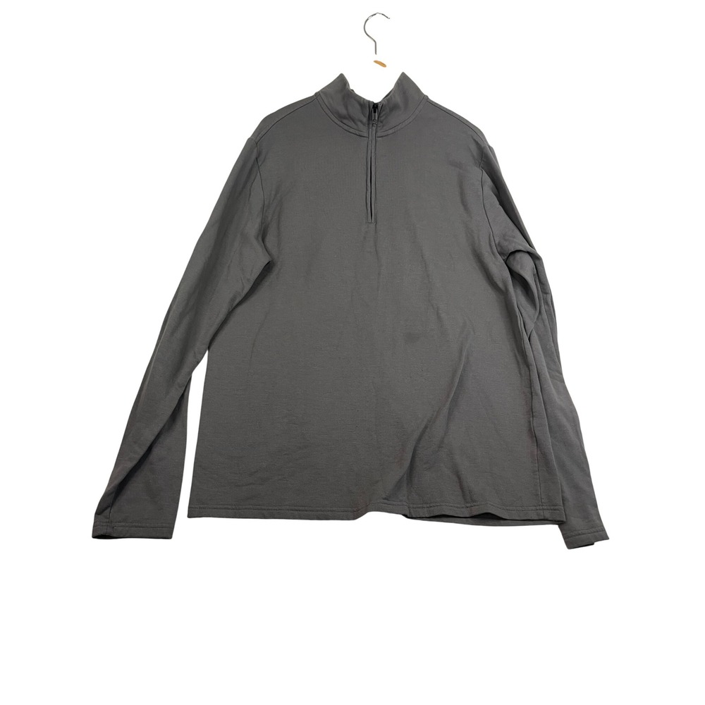 Weatherproof Vintage Mens Quarter Zip Pullover Charcoal Gray Fleece Large
